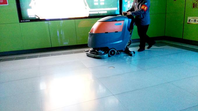Dycon Small Electric Floor Scrubber Walk Behind Sweeper Scrubber With Big Mouth Recovery Tank 1