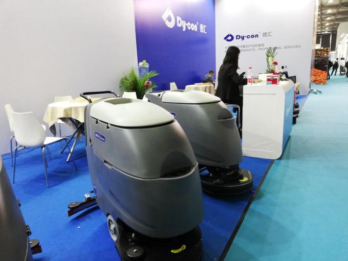 Dycon Small Electric Floor Scrubber Walk Behind Sweeper Scrubber With Big Mouth Recovery Tank 2