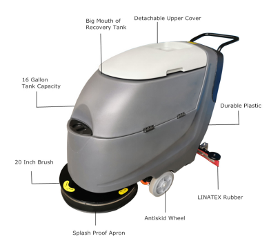 FS20W Water Proof Battery Floor Scrubber Drier Machine For Fast Cleaning , Low Energy Design 0