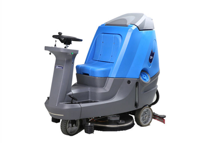 Ride On Drving Floor Scrubber Dryer Machine For Railway Station Blue Grey