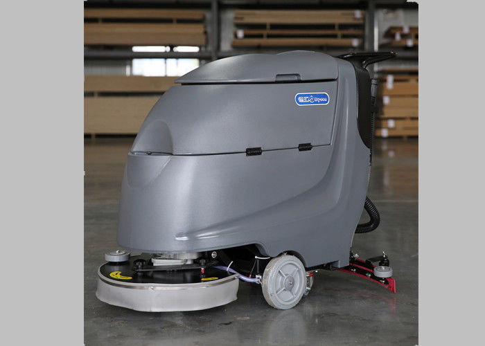 20 Inch Brush Walk Behind Floor Scrubber Floor Washers Scrubbers With Deep Gray Body