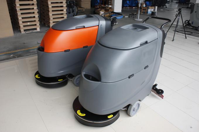 Semi Automatic Compact Floor Scrubber Machine High Suction Sewage Efficiency 0