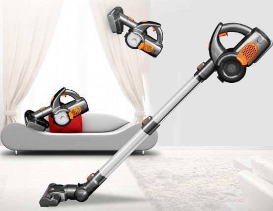 Multi Functional Orange Handheld Vacuum Cleaner With Acarus Killing Brush 0