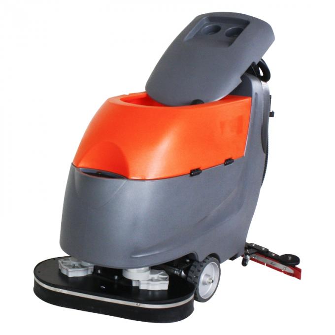 Walk Behind Two Brushes Commercial Hard Floor Cleaner Machine High Efficiency 0