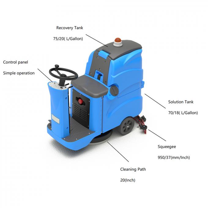 D7 Compact Ride On Floor Scrubber Dryer With Large Water Tank And Long Battery Life 0