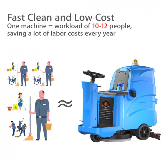 D7 Compact Ride On Floor Scrubber Dryer With Large Water Tank And Long Battery Life 2