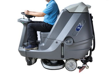 Automatic Ride On Sweeper Scrubber , Factory Stone Floor Cleaner Machine
