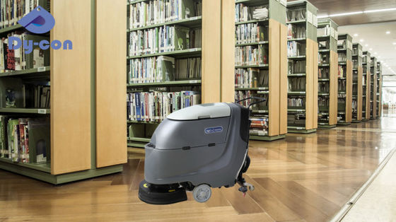 Quiet Library Floor Scrubber With Brush Assisted Driving System 18in/20in Brush Auto Shutoff Gentle Cleaning