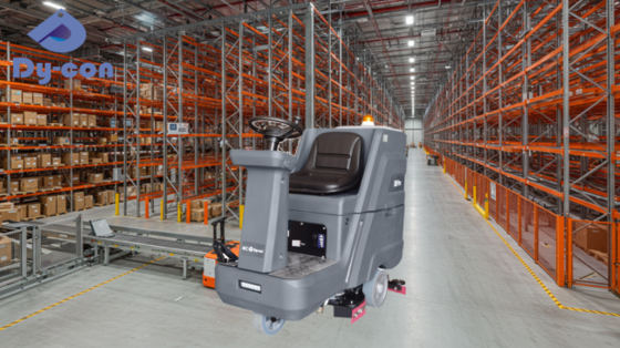 Automate Warehouse Cleaning: High-Capacity Ride-On Scrubber For Automated High-Bay Warehouses
