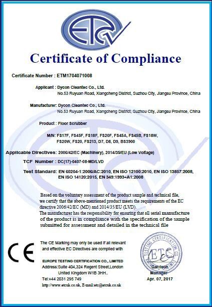 China Dycon Cleantec Co.,Ltd Certification
